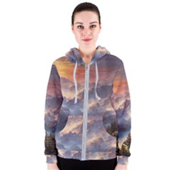 Dusty Sunset Women s Zipper Hoodie by GardenOfOphir