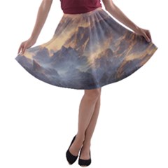 Dusty Sunset A-line Skater Skirt by GardenOfOphir