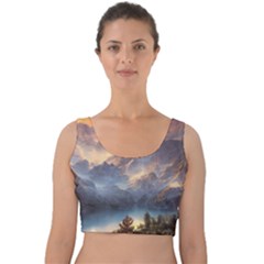 Dusty Sunset Velvet Crop Top by GardenOfOphir