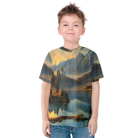 Dazzling Sunset Kids  Cotton Tee by GardenOfOphir