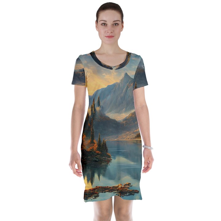 Dazzling Sunset Short Sleeve Nightdress