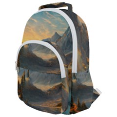 Dazzling Sunset Rounded Multi Pocket Backpack by GardenOfOphir