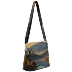 Dazzling Sunset Zipper Messenger Bag by GardenOfOphir