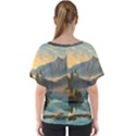 Dazzling Sunset V-Neck Dolman Drape Top View2