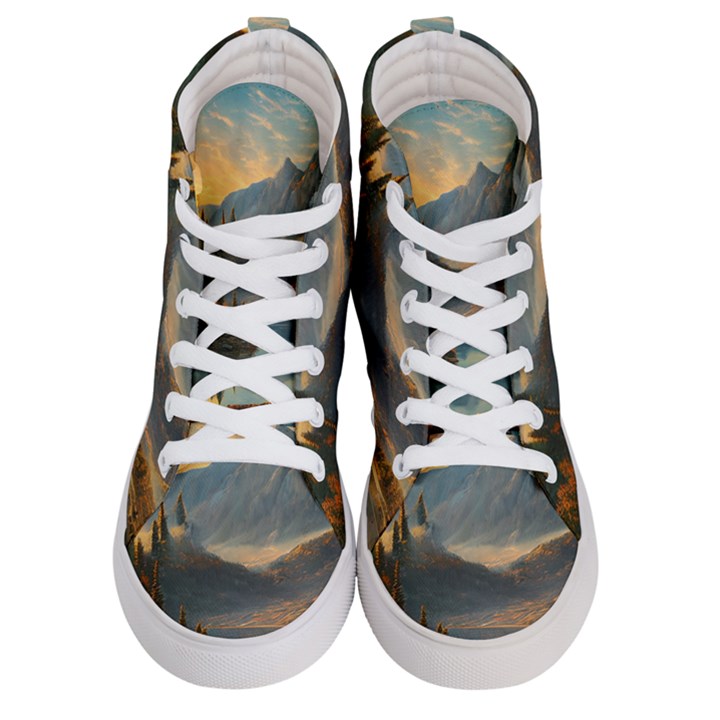 Dazzling Sunset Men s Hi-Top Skate Sneakers