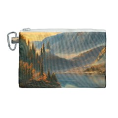 Dazzling Sunset Canvas Cosmetic Bag (large) by GardenOfOphir