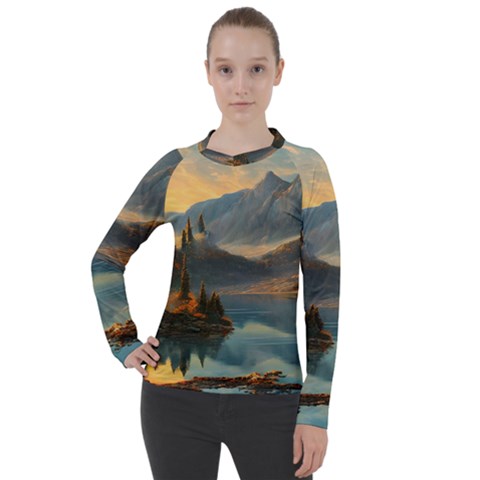 Dazzling Sunset Women s Pique Long Sleeve Tee by GardenOfOphir