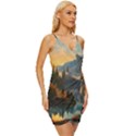 Dazzling Sunset Wrap Tie Front Dress View3