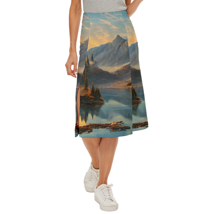 Dazzling Sunset Midi Panel Skirt