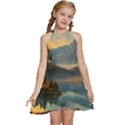 Dazzling Sunset Kids  Halter Collar Waist Tie Chiffon Dress View1