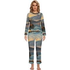 Dazzling Sunset Womens  Long Sleeve Lightweight Pajamas Set by GardenOfOphir