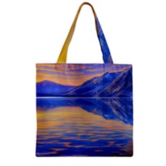 Dramatic Sunset Zipper Grocery Tote Bag by GardenOfOphir