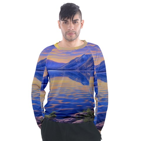 Dramatic Sunset Men s Long Sleeve Raglan Tee by GardenOfOphir