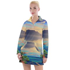 Exquisite Sunset Women s Long Sleeve Casual Dress by GardenOfOphir