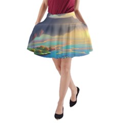 Exquisite Sunset A-line Pocket Skirt by GardenOfOphir