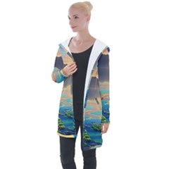 Exquisite Sunset Longline Hooded Cardigan by GardenOfOphir