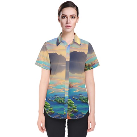 Exquisite Sunset Women s Short Sleeve Shirt by GardenOfOphir