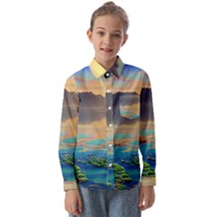 Exquisite Sunset Kids  Long Sleeve Shirt by GardenOfOphir