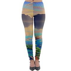 Exquisite Sunset Lightweight Velour Leggings by GardenOfOphir