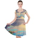 Exquisite Sunset Cap Sleeve Midi Dress View1