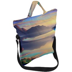 Exquisite Sunset Fold Over Handle Tote Bag by GardenOfOphir