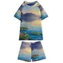 Exquisite Sunset Kids  Swim Tee and Shorts Set View1