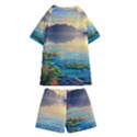 Exquisite Sunset Kids  Swim Tee and Shorts Set View2