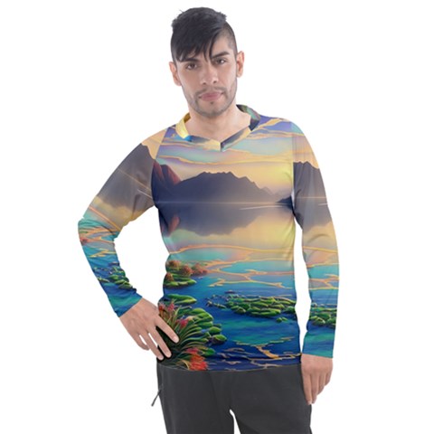 Exquisite Sunset Men s Pique Long Sleeve Tee by GardenOfOphir