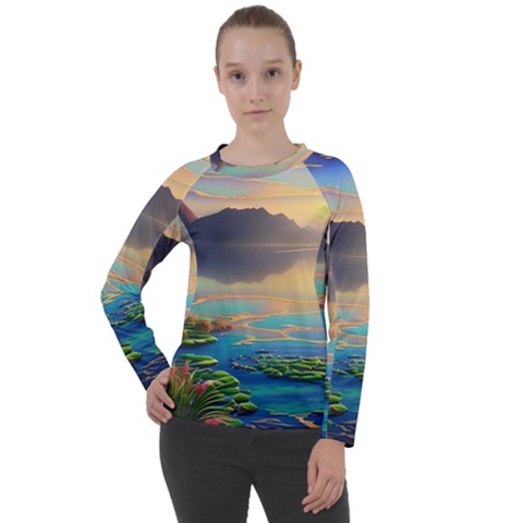 Exquisite Sunset Women s Long Sleeve Raglan Tee by GardenOfOphir