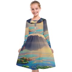 Exquisite Sunset Kids  Midi Sailor Dress by GardenOfOphir