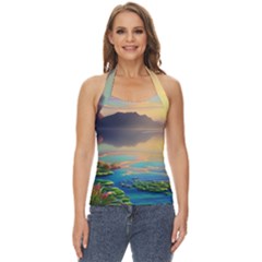 Exquisite Sunset Basic Halter Top by GardenOfOphir