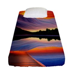 Flaming Sunset Fitted Sheet (single Size) by GardenOfOphir