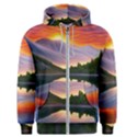 Flaming Sunset Men s Zipper Hoodie View1