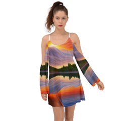 Flaming Sunset Boho Dress by GardenOfOphir