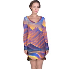 Great Sunset Long Sleeve Nightdress by GardenOfOphir