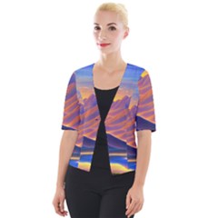 Great Sunset Cropped Button Cardigan by GardenOfOphir