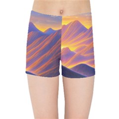 Great Sunset Kids  Sports Shorts by GardenOfOphir