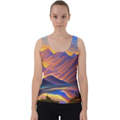 Great Sunset Velvet Tank Top by GardenOfOphir