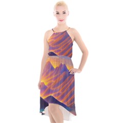 Great Sunset High-low Halter Chiffon Dress 