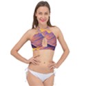 Great Sunset Cross Front Halter Bikini Top View1