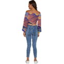 Great Sunset Long Sleeve Crinkled Weave Crop Top View4