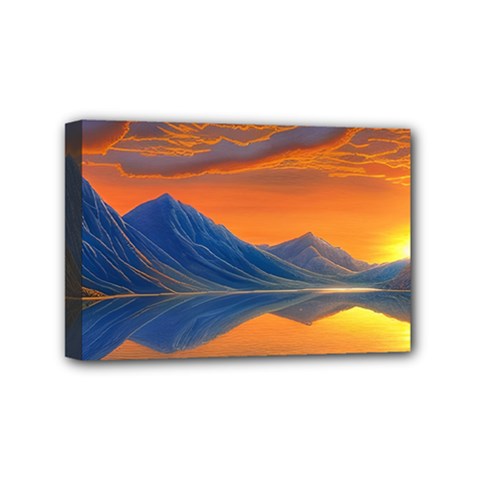 Glorious Sunset Mini Canvas 6  X 4  (stretched) by GardenOfOphir