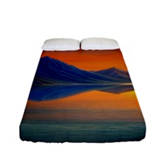 Glorious Sunset Fitted Sheet (full/ Double Size) by GardenOfOphir