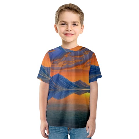 Glorious Sunset Kids  Sport Mesh Tee by GardenOfOphir