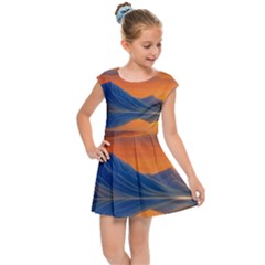 Glorious Sunset Kids  Cap Sleeve Dress by GardenOfOphir