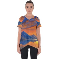 Glorious Sunset Cut Out Side Drop Tee by GardenOfOphir