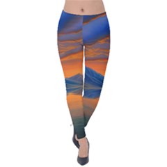 Glorious Sunset Velvet Leggings by GardenOfOphir