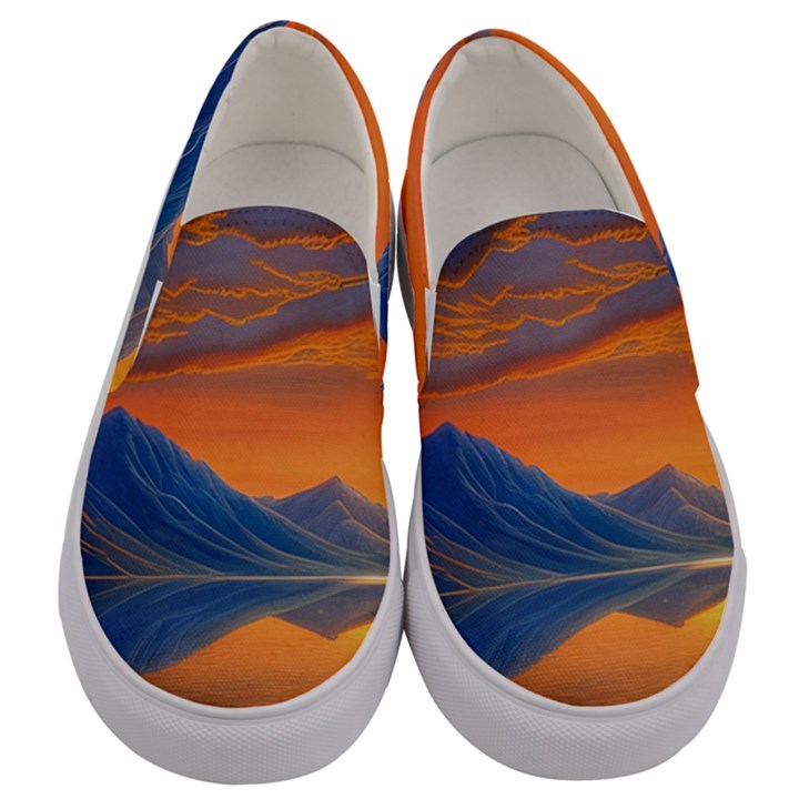 Glorious Sunset Men s Canvas Slip Ons