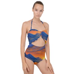 Glorious Sunset Scallop Top Cut Out Swimsuit