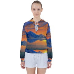 Glorious Sunset Women s Tie Up Sweat by GardenOfOphir